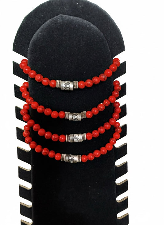 Pulseras howlita roja